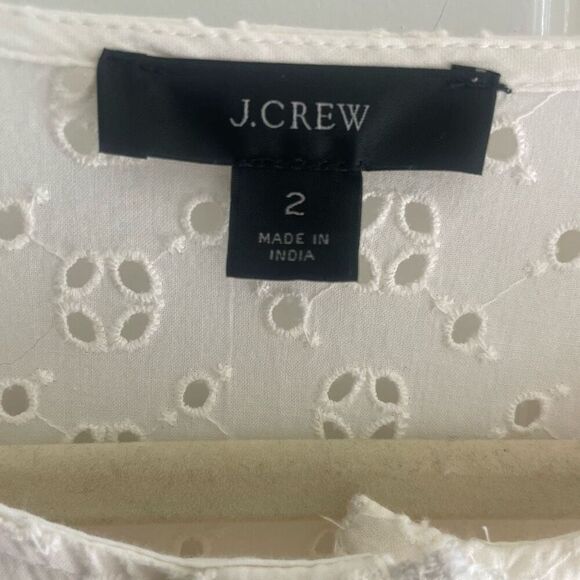 J Crew White Eyelet Lace Summer Short Sleeve Dress Women’s Size 2 XS Bride Beach - Picture 4 of 5